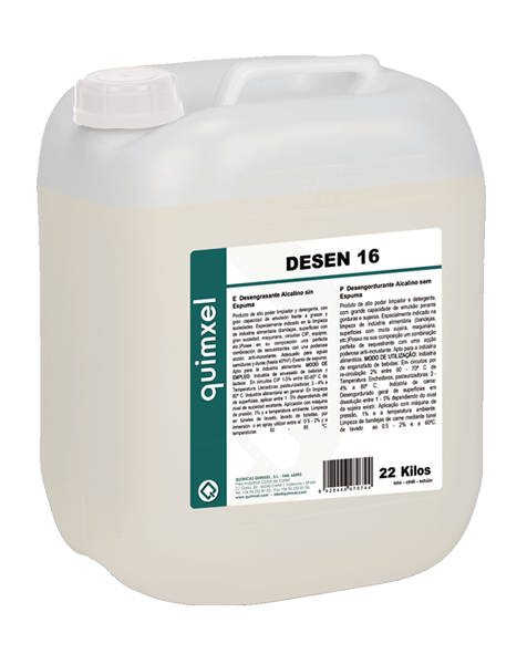 Desengrasante Alcalino Industrial Sin Espuma DESEN 16 Quimxel