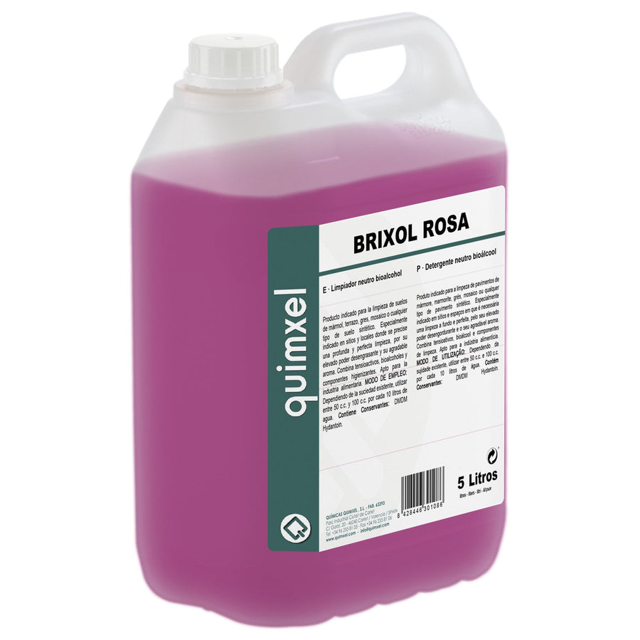 Fregasuelos Neutro y Limpiador con Bialcohol Brixol Rosa 5 litros