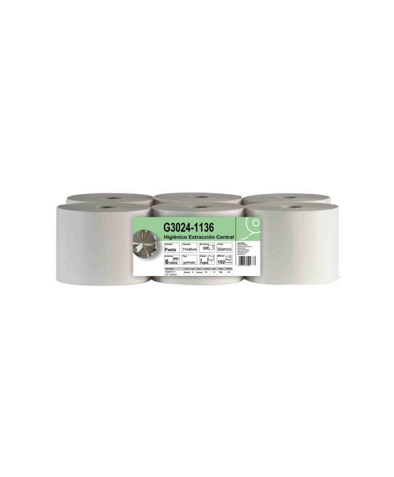 Papel Higiénico Industrial MINI Extracción Central 320 servicios