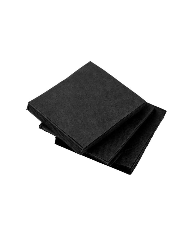 Servilletas 20x20 Punta Punta 2 Capas Negras