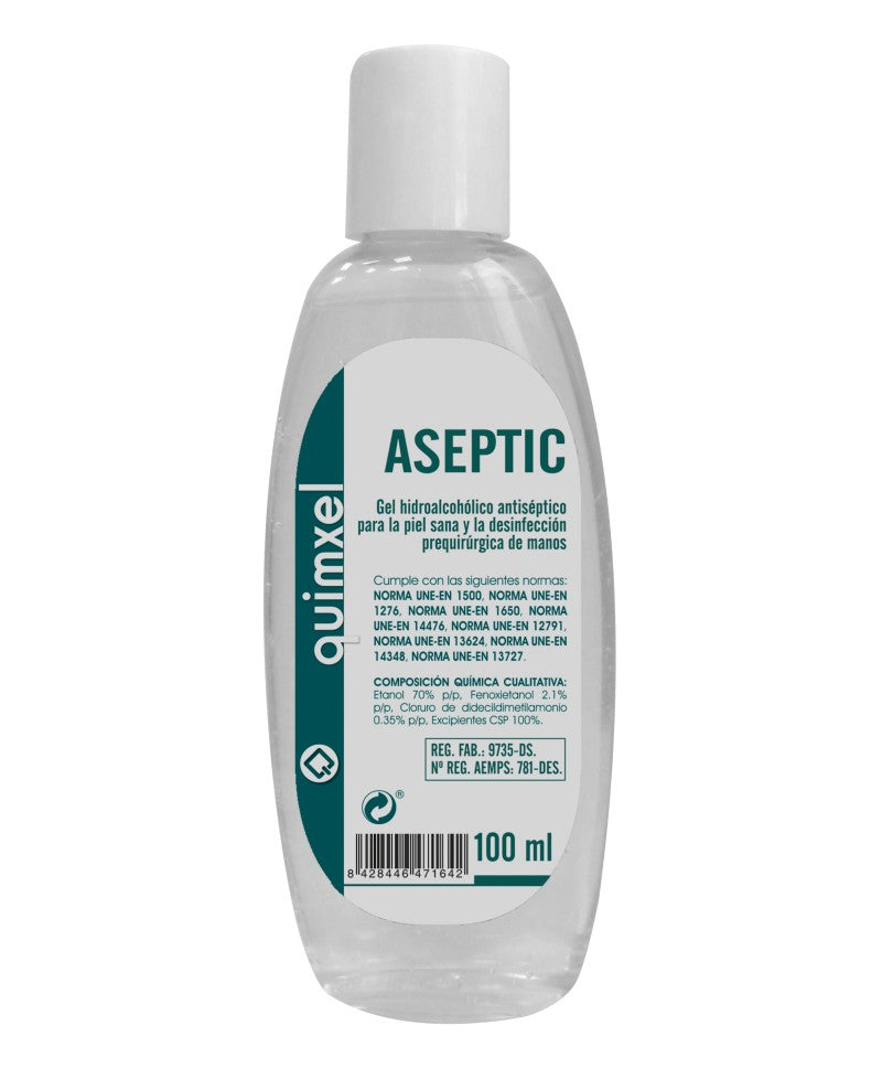 Gel Antiséptico e Hidroalcoholico ASEPTIC 100ml | Químicas Quimxel