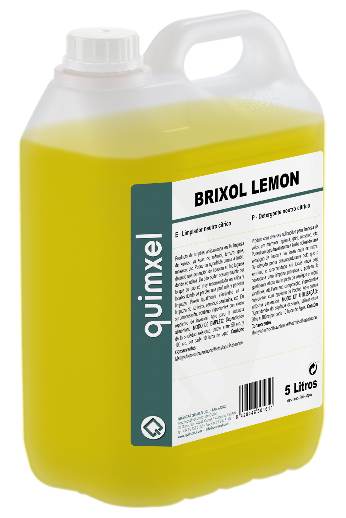 Fregasuelos Olor Limón. BRIXOL LEMON 1,5L y 5L