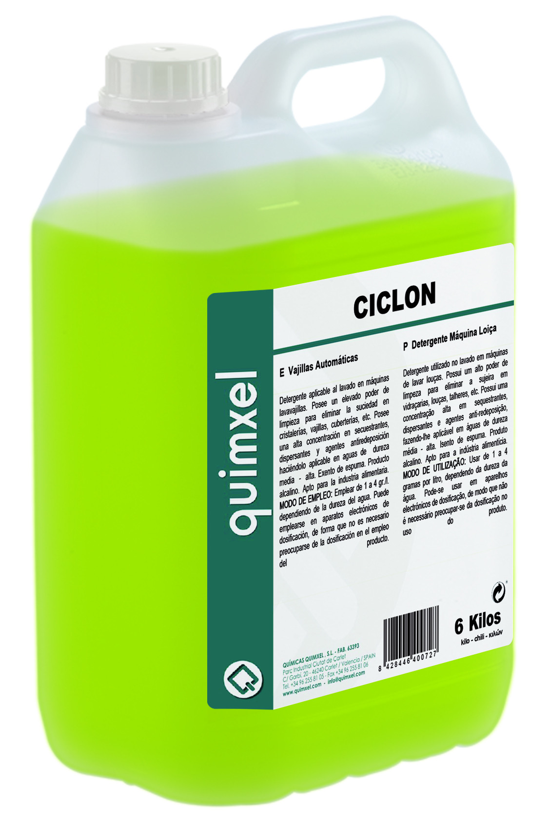 Detergente Lavavajillas, Ciclon 6k, 12k y 24k
